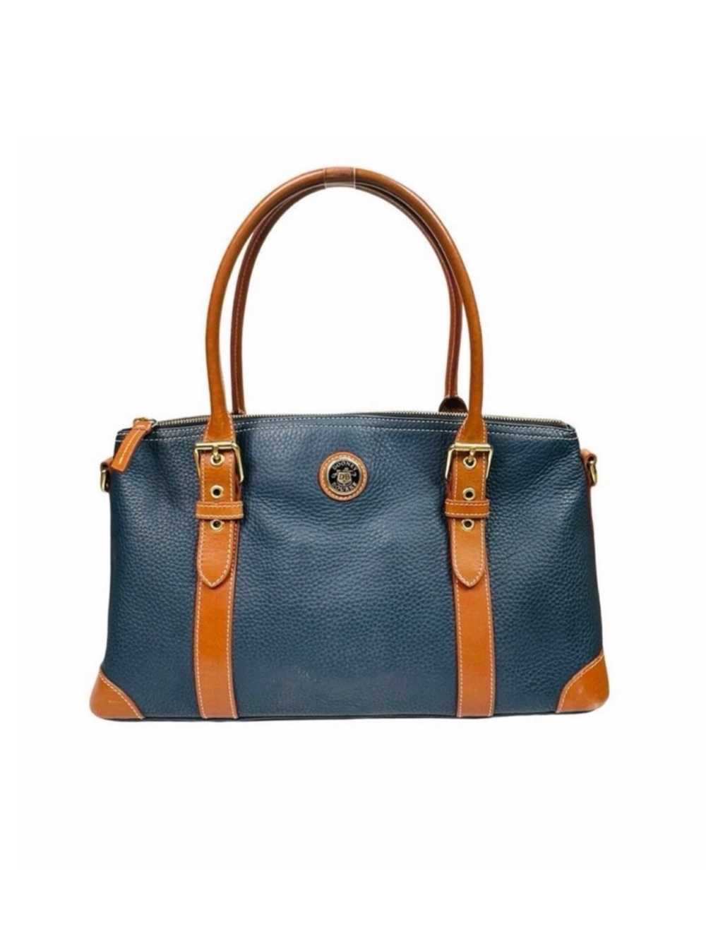Dooney & Bourke Navy Blue Pebbled Leather Satchel - K627768